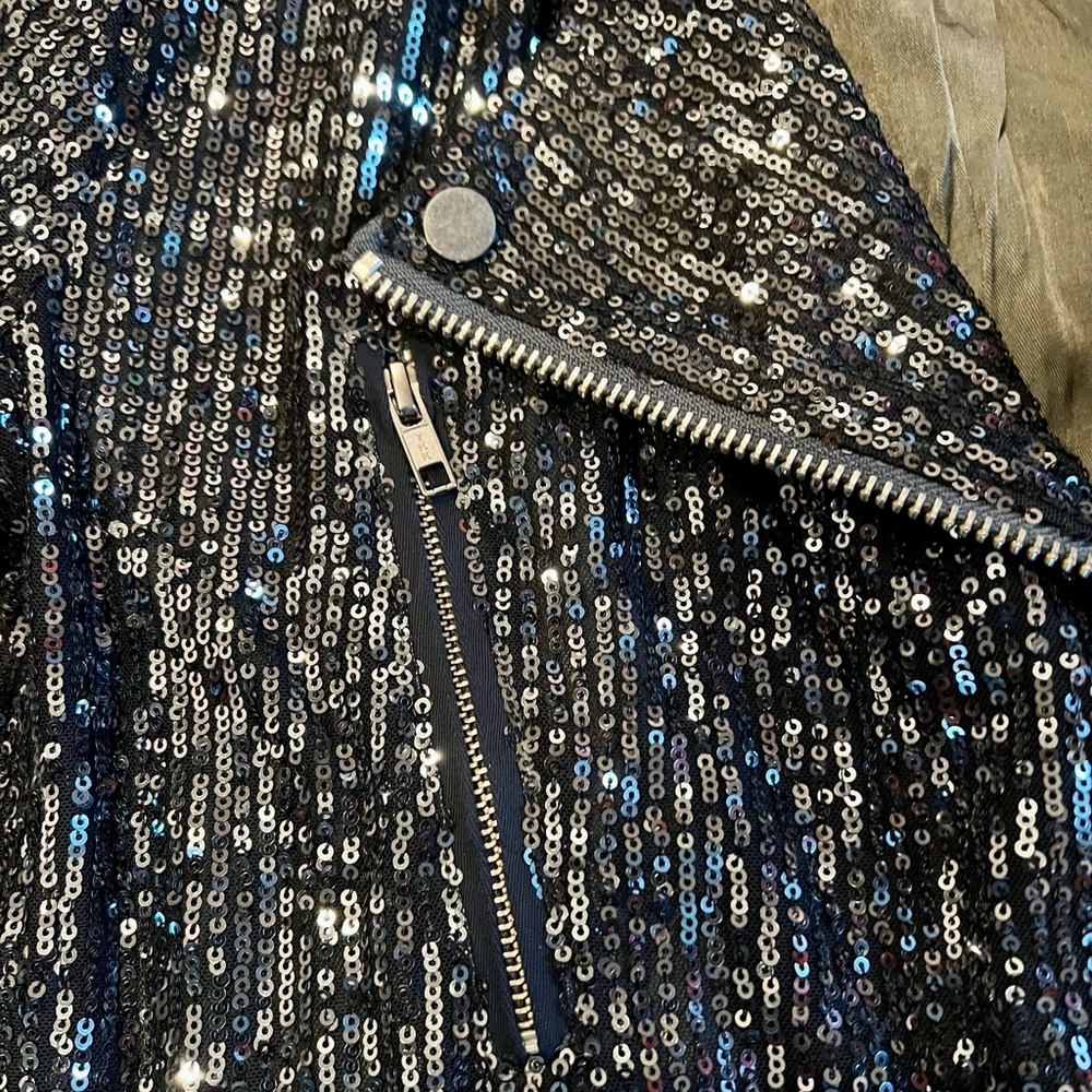 FREE PEOPLE Midnight Message Sequin Moto Jacket NWT XS - Picture 13 of 13